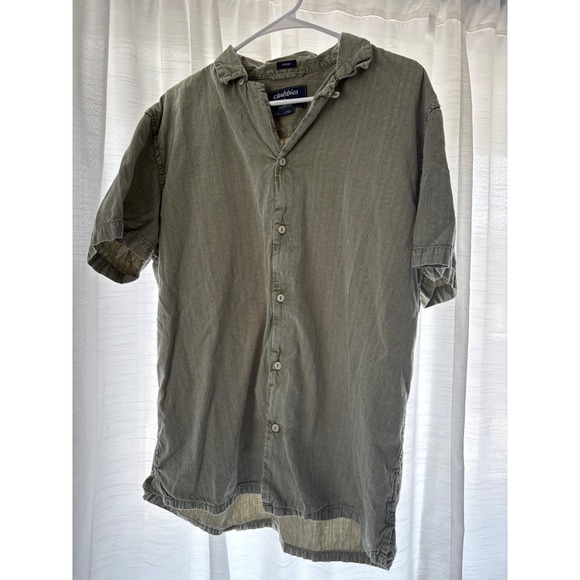 Chubbies Sunday Mens Sage Green Textured Short Sleeve Button Up Shirt Large - Picture 1 of 5